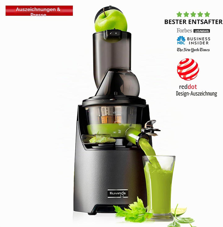 Kuvings EVO820 Slow Juicer Saftpresse – Entsafter mit grossem Einfüllschacht und starkem 240W Motor