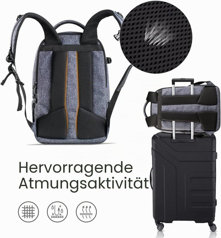 K&F CONCEPT 18L Kamerarucksack, Fotorucksack mit 15.6 Zoll Laptopfach, Grosse Kapazität Camera Backp