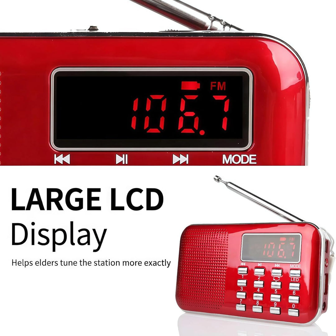 Raddy RF23 Tragbar Radio Klein AM/FM Kurzwellenempfänger MP3 Musik Player, unterstützt Mikro USB TF