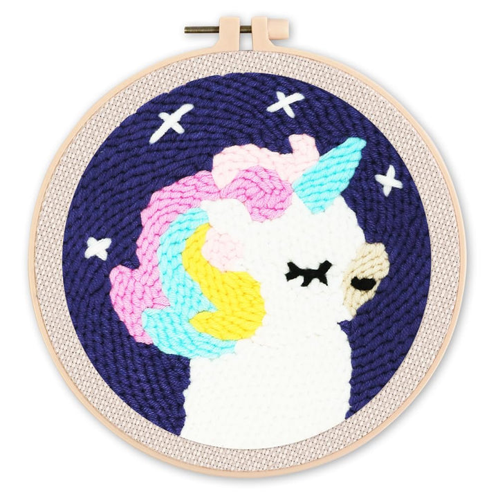 Figured'Art Punch Needle Set für Erwachsene - Stickerei, ideal für Anfänger - Bezauberndes Einhorn -