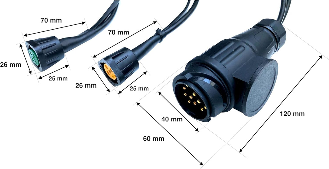 Anhängerbeleuchtung Set LED Rückleuchten LED Umrissleuchten 13 polig Kabelsatz 9m