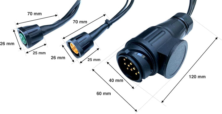 Anhängerbeleuchtung 2x LED Rückleuchten Lauflicht 6x Umrissleuchten 13 polig Kabelsatz 9 m