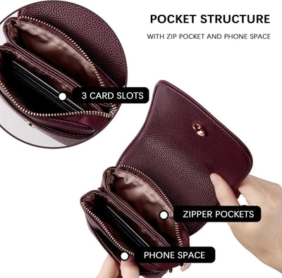 BOSTANTEN Handytasche zum Umhängen Leder, Handy Umhängetasche Damen, Handytasche mit Geldbörse zum U