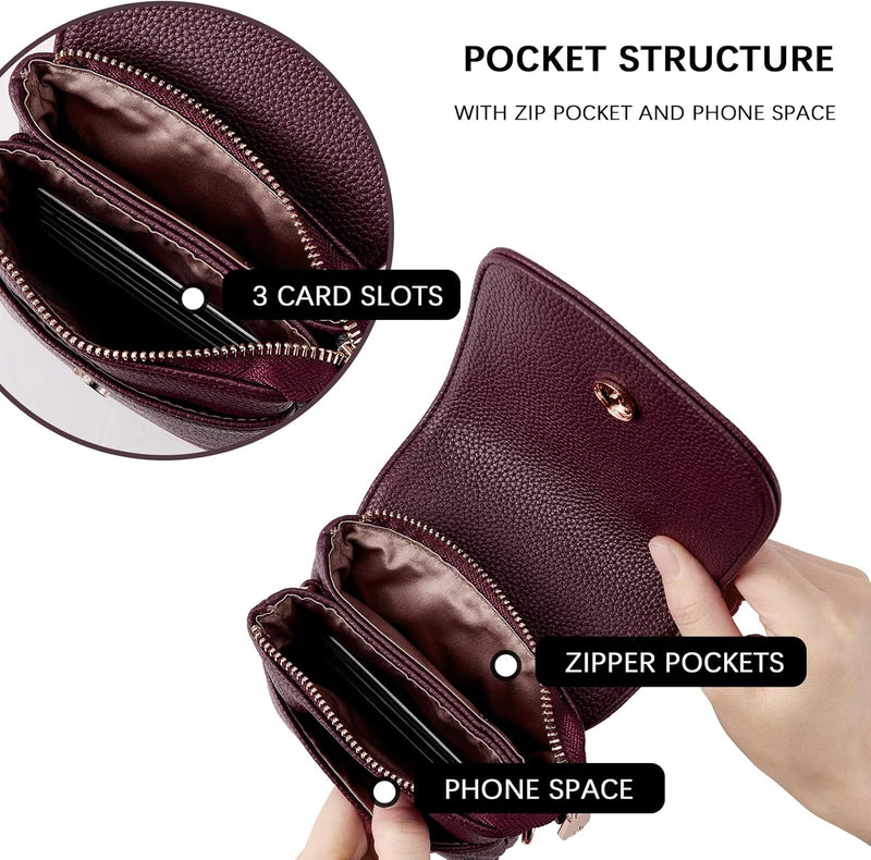 BOSTANTEN Handytasche zum Umhängen Leder, Handy Umhängetasche Damen, Handytasche mit Geldbörse zum U
