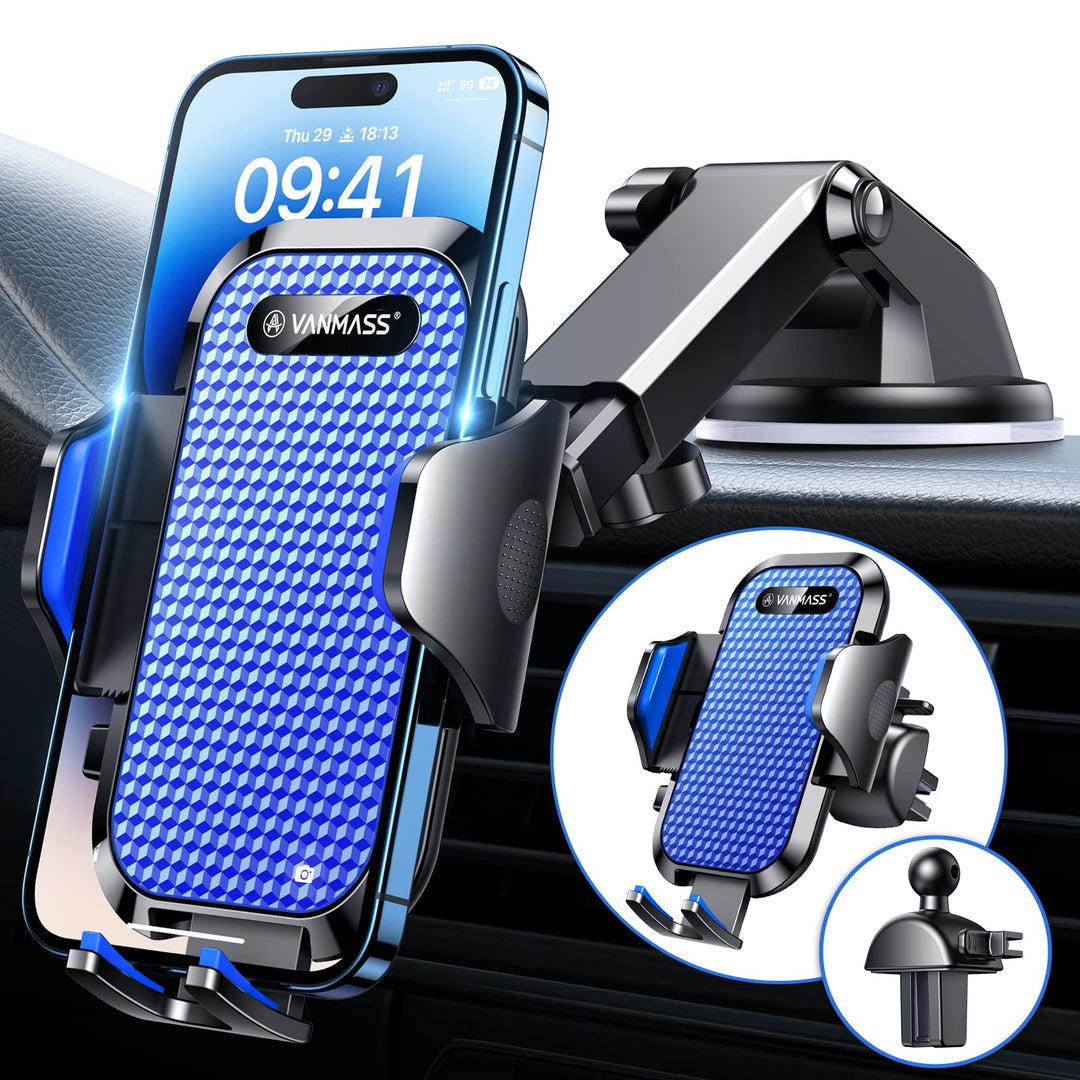 VANMASS Handyhalterung Auto 2024 Upgrade Super Stabil 3 in 1 Saugnapf & Lüftung 100% Sicher Universa