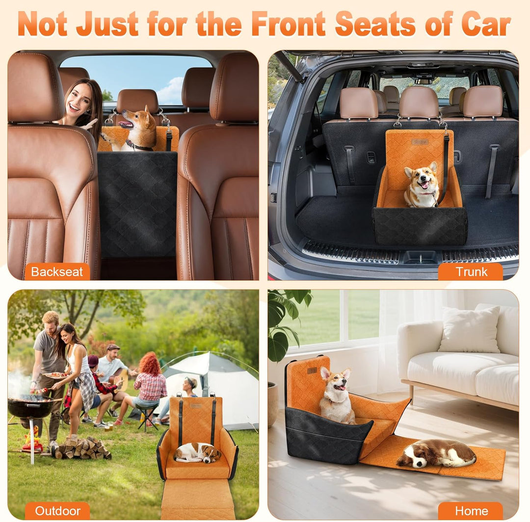 Erhöhter Hundesitz fürs Auto, Hunde Autositz für kleine & mittlere Hunde bis 16 kg, Abnehmbar & Wasc