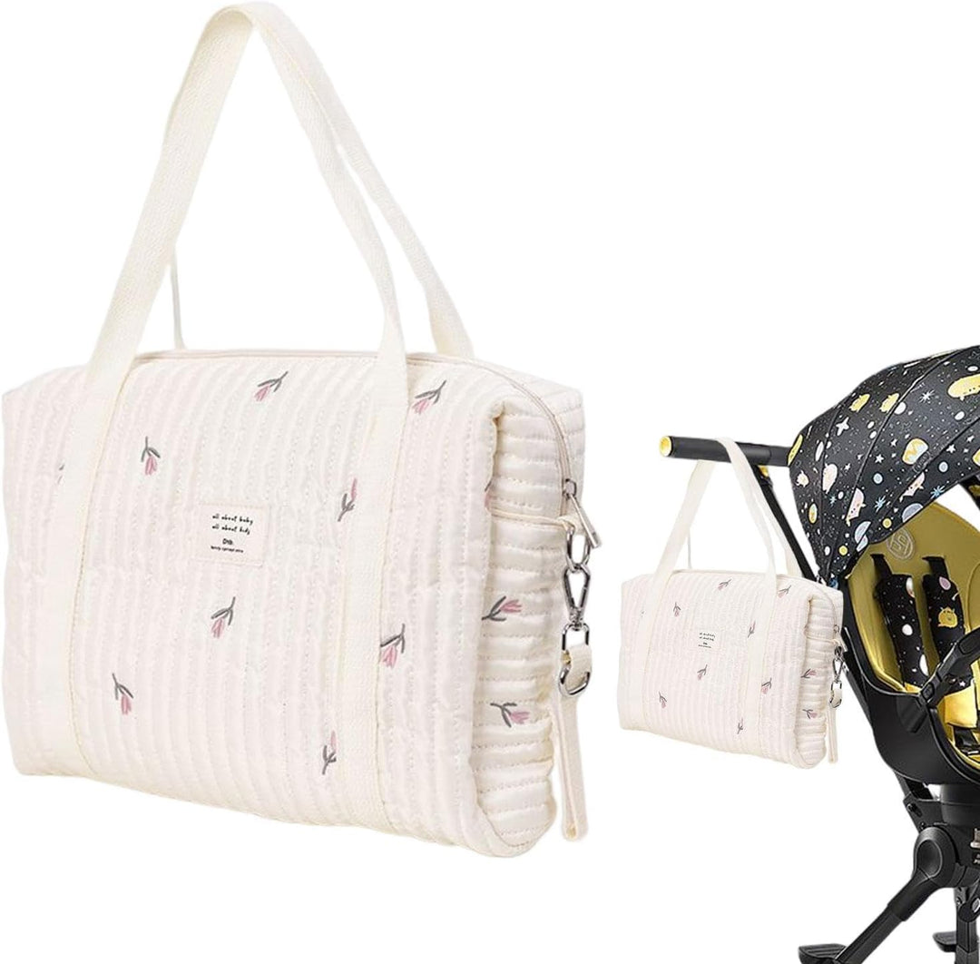 Wickeltasche für Babys, bestickt, Wickeltasche, grosse Kapazität, Baumwolle, grosse Kapazität, Baumw