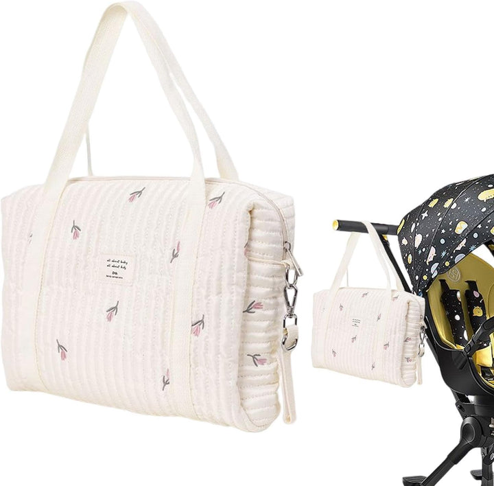 Wickeltasche für Babys, bestickt, Wickeltasche, grosse Kapazität, Baumwolle, grosse Kapazität, Baumw
