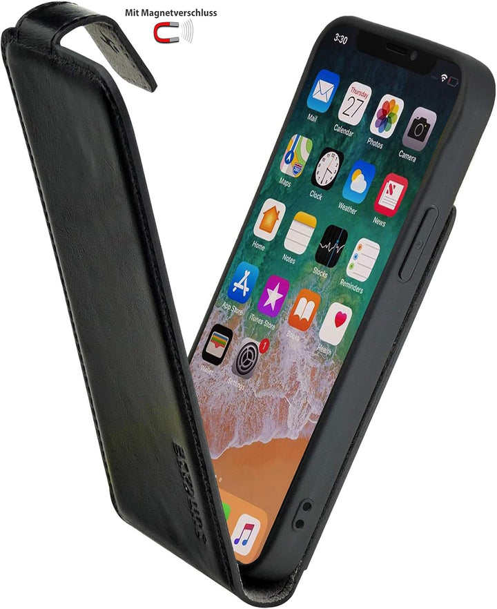 Suncase Original Flip-Style (Ultra-Slim) kompatibel mit iPhone 12 Mini (5.4") Hülle Ledertasche Tasc
