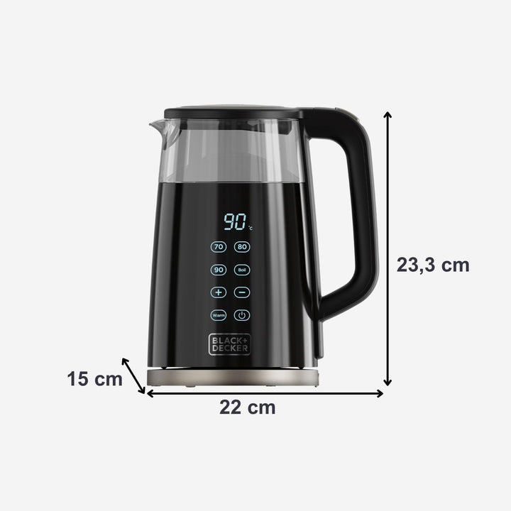 Black+Decker - Elektrischer Wasserkocher BXKE2206E | 2200W | 1,7L Kapazität | 7 Temperaturstufen | D