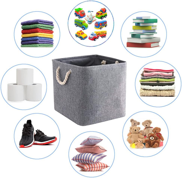 Mangata Stoff Aufbewahrungsbox 30x30x30 cm Faltbar Grau 3er Set Grau 30cm/ 3Pcs, Grau 30cm/ 3Pcs