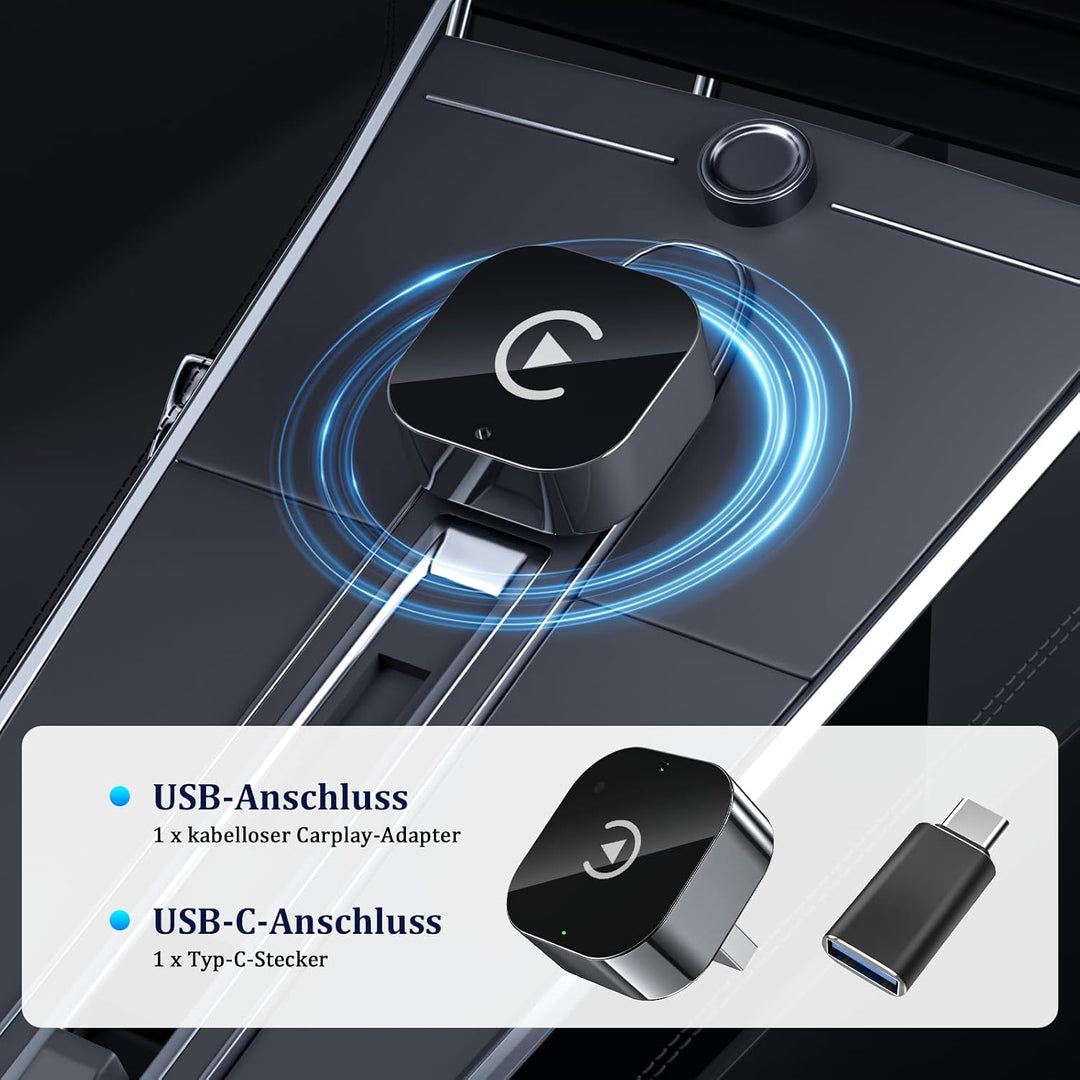 2 in 1 Carplay Wireless Adapter &amp; Android Auto Adapter,USB-A/Typ-C Wired Auf Wireless Kompatibel Mit