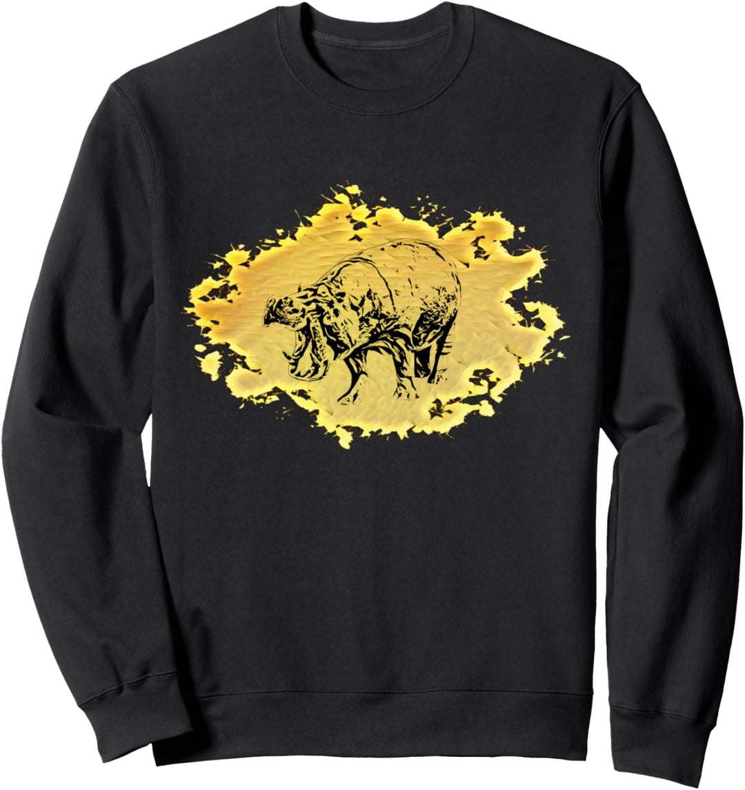 Nilpferd Motiv Flusspferde Wildtiere Tiere Afrika Nilpferde Sweatshirt