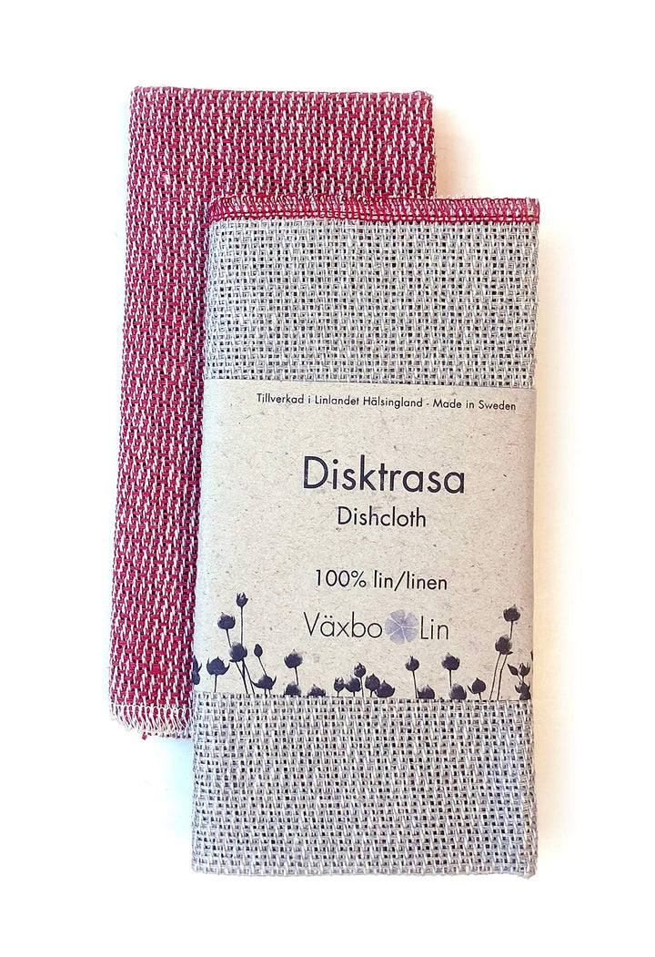 Växbo Lin Doppelpack Spültuch in 100% Leinen. Farbe 1 x rot 1 x ungebleicht Grösse 33x33 cm