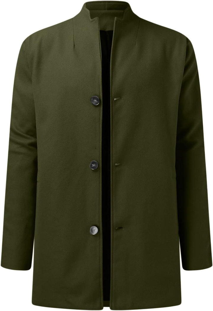 Celucke Mantenl Herren Jacke Slim Fit Übergangsmantel mit Wolle Gefütterter Dünne Lässige Wintermant