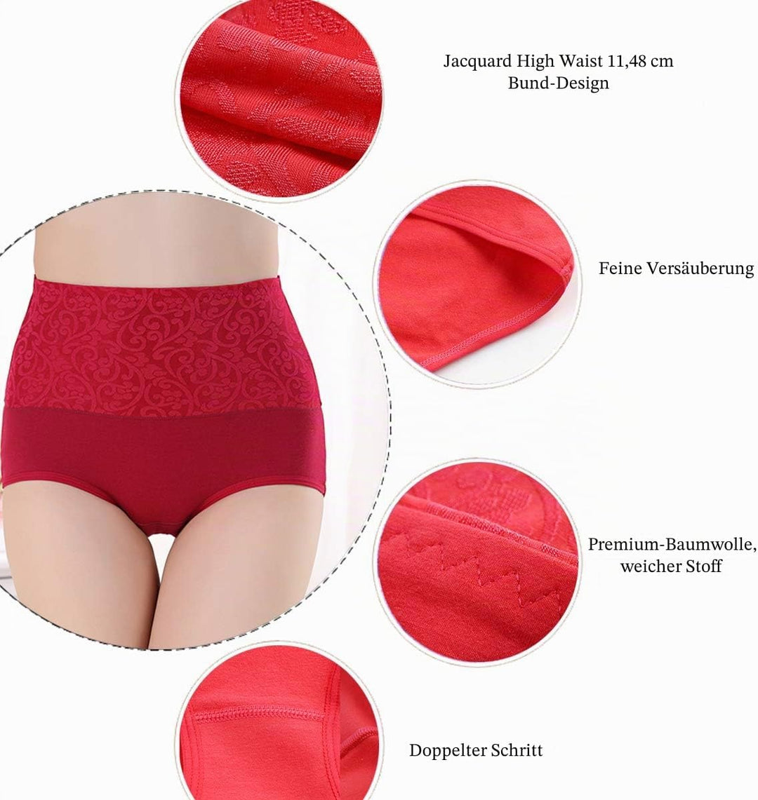 YaShaer Unterhosen Damen Baumwolle Hohe Taille Slips Hoher Taillenslip für Frauen Mehrpack S Mehrfar