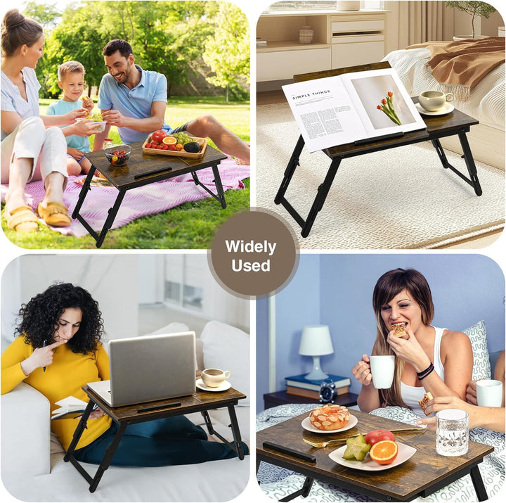 VASMIA Laptoptisch für Bett und Couch, Klapptisch, Frühstück Serviertablett mit klappbaren Beinen, h