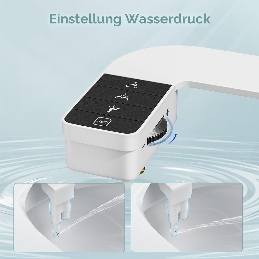 Bidet Aufsatz für Toilette, Nicht Elektrisches Kaltwasser-Bidet mit Einziehbaren Doppel Selbstreinig