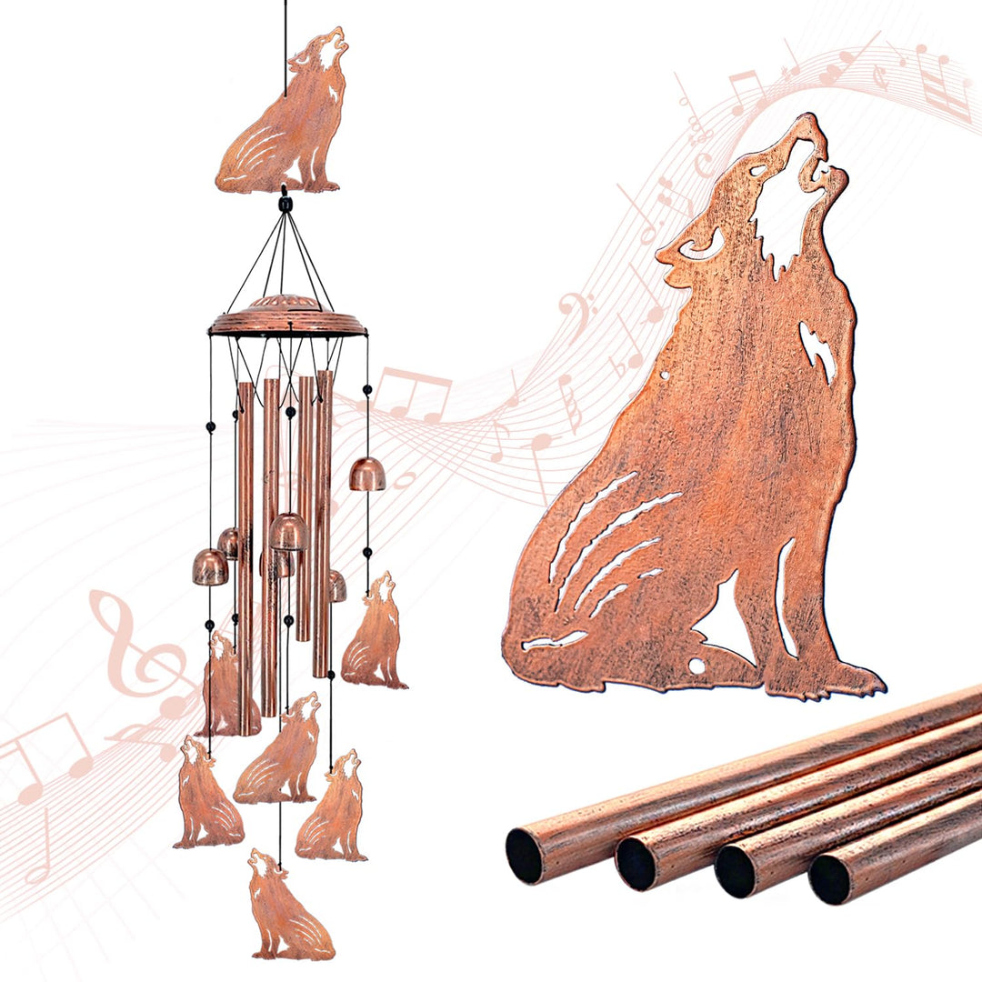 Windspiel mit Wölfen, Geschenke mit Wolf für Frauen/Männer/Mutter/Frau/Oma, Geburtstagsgeschenk, Ged