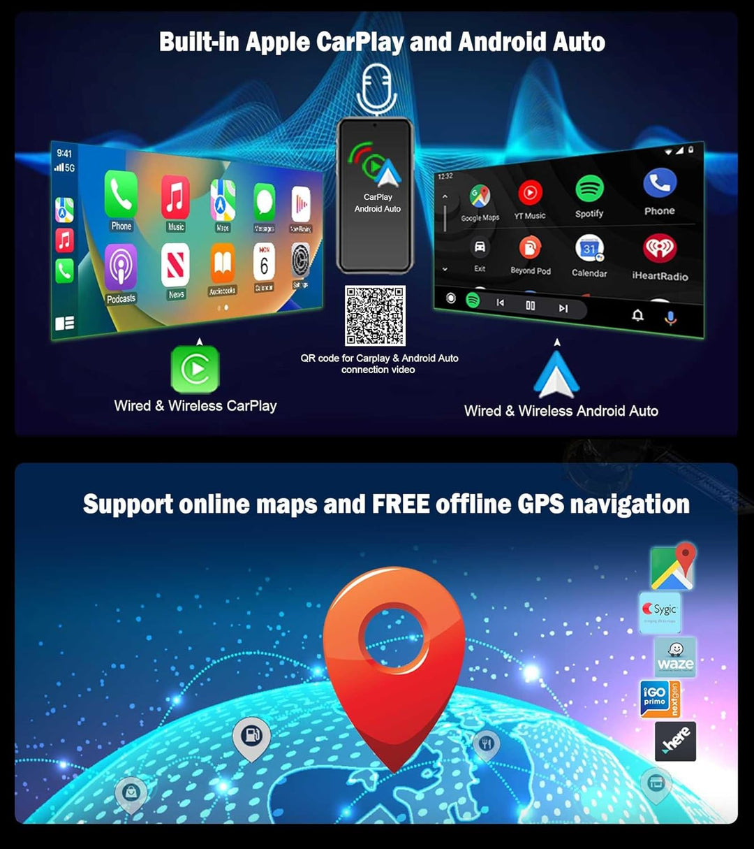 Erisin 10.25 Zoll Qualcomm 8-Kern 4GB+64GB Android 14 Autoradio GPS Navi für Mercedes E-Klasse W207
