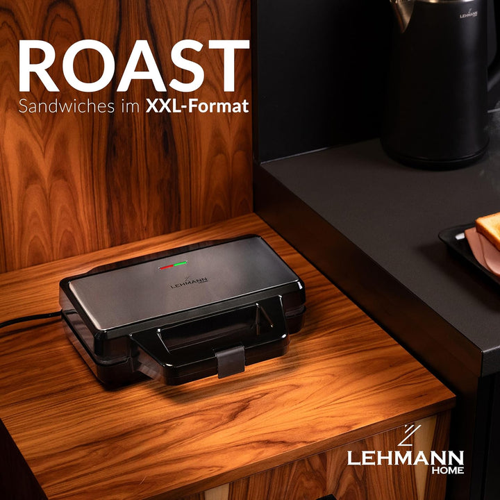 LEHMANN Sandwichmaker XXL - Extra grosse Sandwich-Platten - Sandwichtoaster XXL für 2 Muschelform-Sa