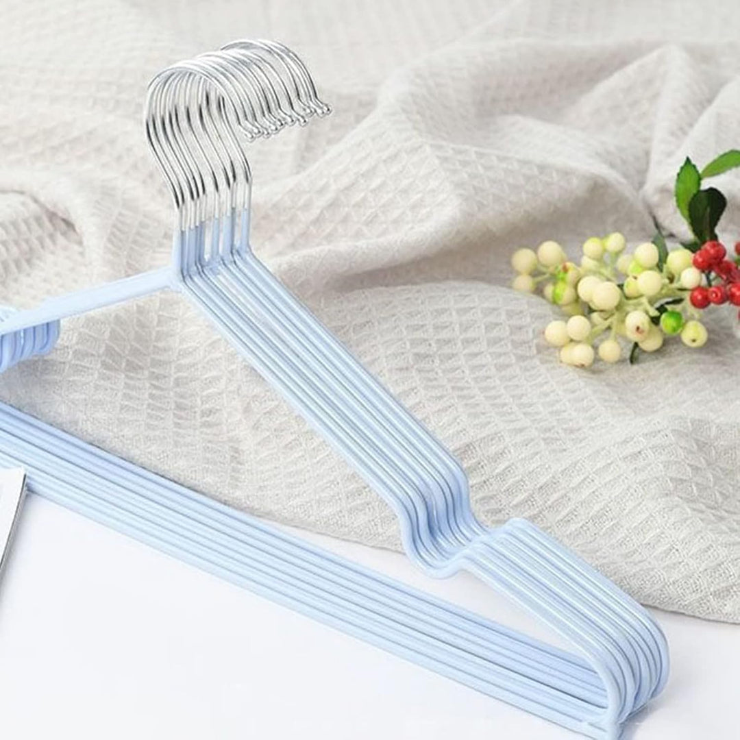10 Stück Kleiderbügel Metall, Platzsparender Organizer Kleiderbügel für Kleiderschränke, Rillendesig