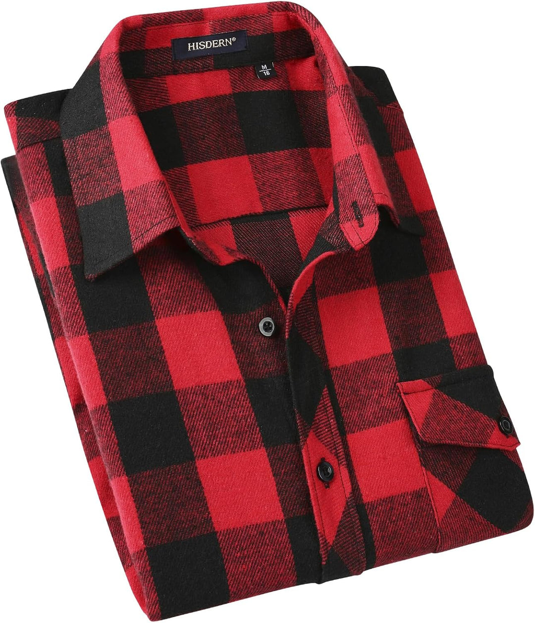 HISDERN Flanellhemd Herren Karierte Hemden Herren Langarm Button Down Baumwolle Holzfällerhemd Regul