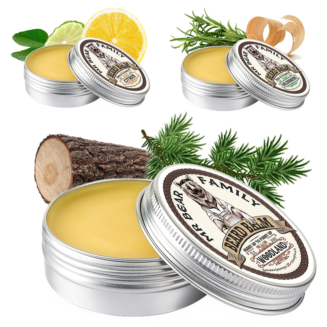 Mr Bear Family Bartbalsam Männer - Woodland - pflegender Bart Balsam - Bartwachs mit Shea Butter, Jo