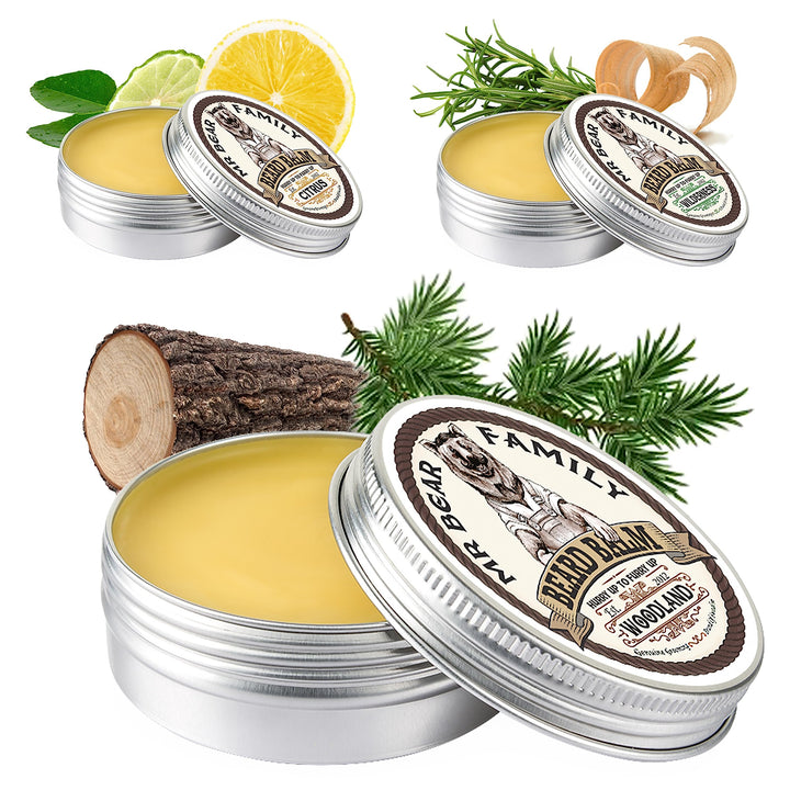 Mr Bear Family Bartbalsam Männer - Woodland - pflegender Bart Balsam - Bartwachs mit Shea Butter, Jo