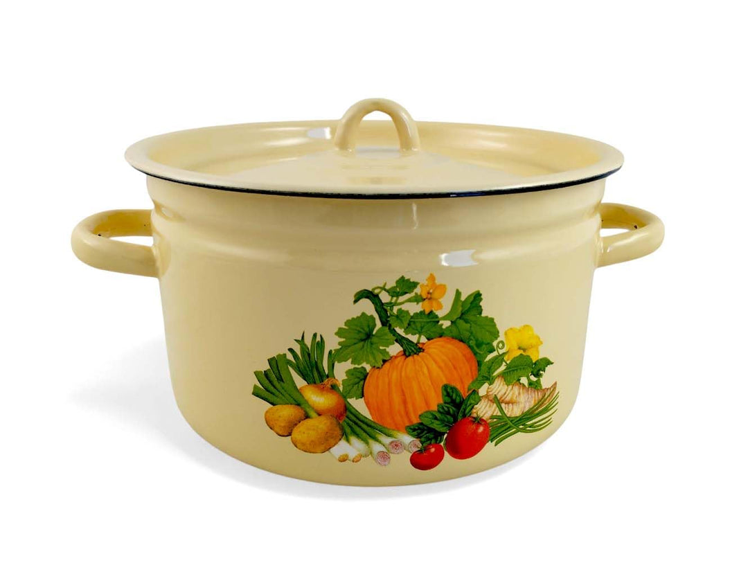 Emaille Kochtopf Topf 4 Liter ca 23cm Durchmesser Blumen/Retro Nostalgie Geschirr