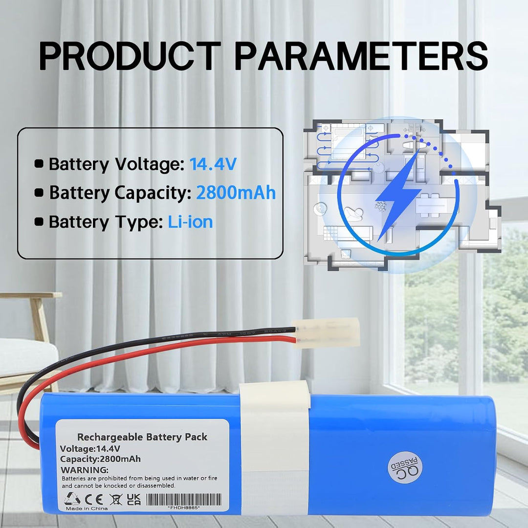 K KYUER 2800mAh Ersatz Akku für Rowenta X-Plorer Serie 75 X-Plorer Serie 75 S+ X-Plorer Serie 95 X-P