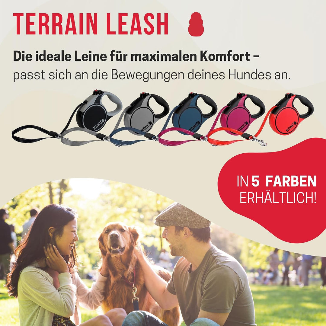 Kong Terrain Hundeleine, einziehbar Terrain L blau, Terrain L blau