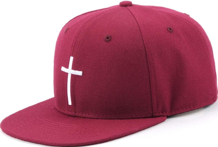 Bexxwell Snapback Cap rot mit Kreuz (optimale Passform, Kappe, red, Cross, Unisex)