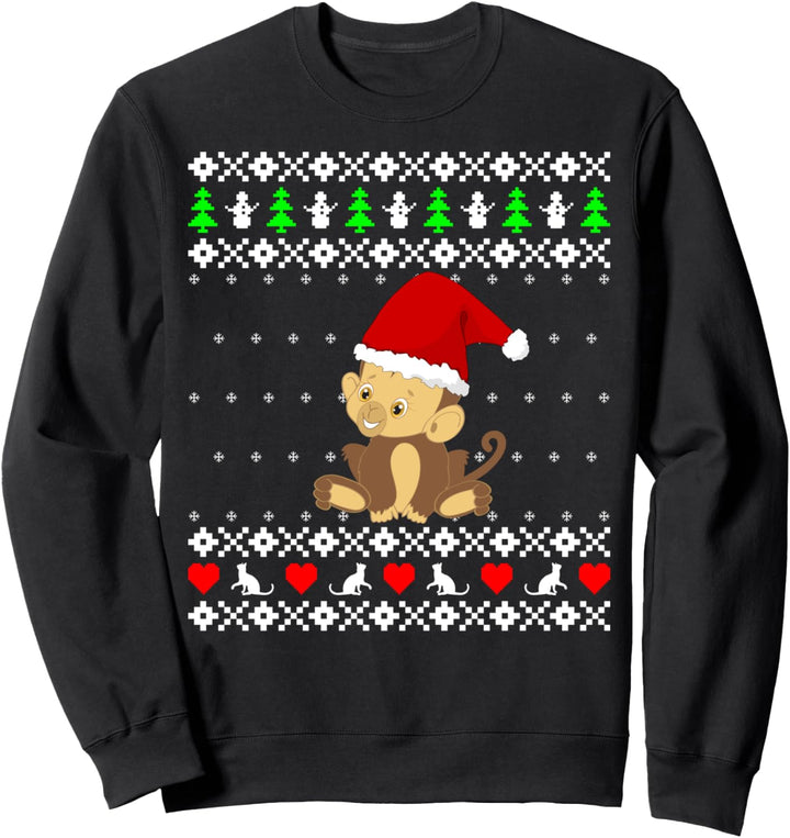 Affe hässlicher Weihnachtspullover Sweatshirt