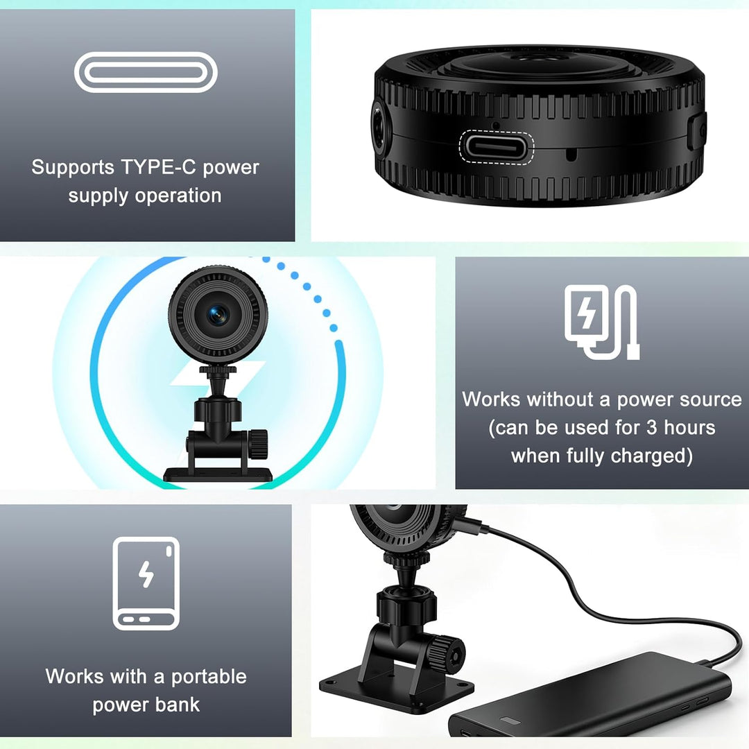 Mini Kamera, 1080P HD WLAN Überwachungskamera Innen 180° drehbarem Objektiv, für Live Übertragung Ha