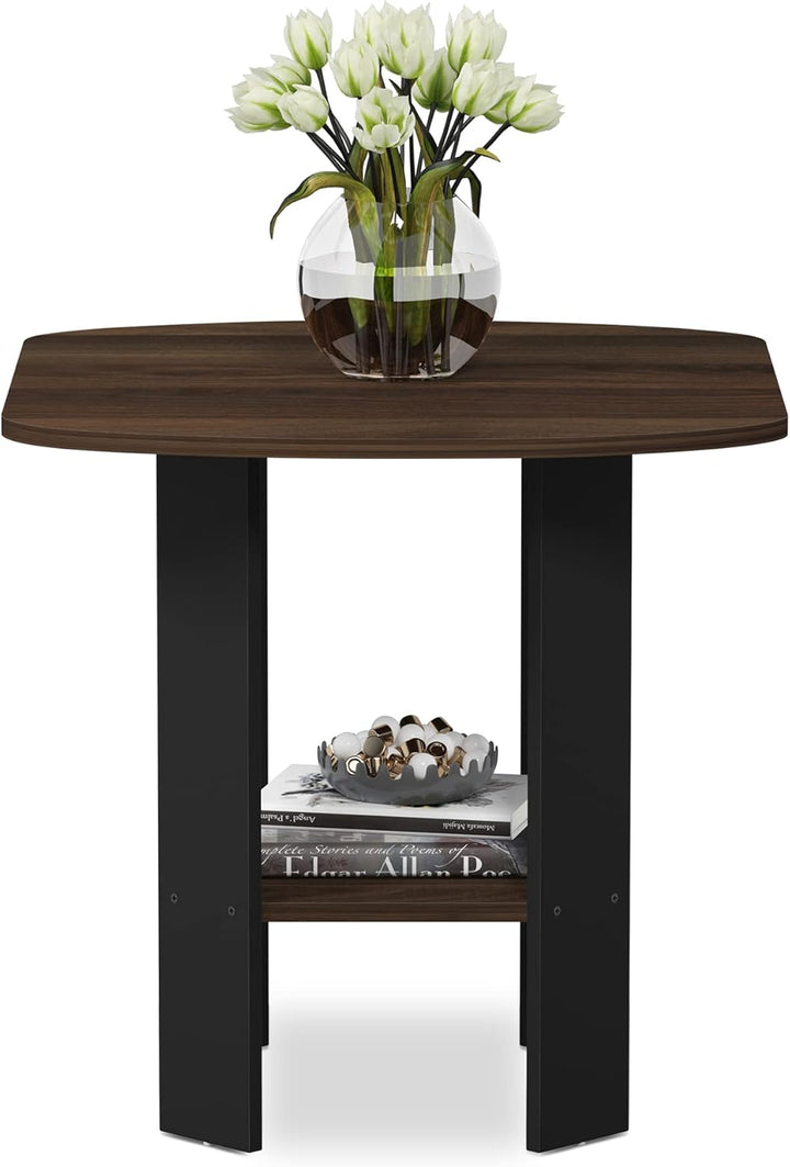 Furinno Simple Design Beistelltisch, Holz, Columbia Walnut/Schwarz, 50.8 x 50.8 x 49.78 cm Einzeln C