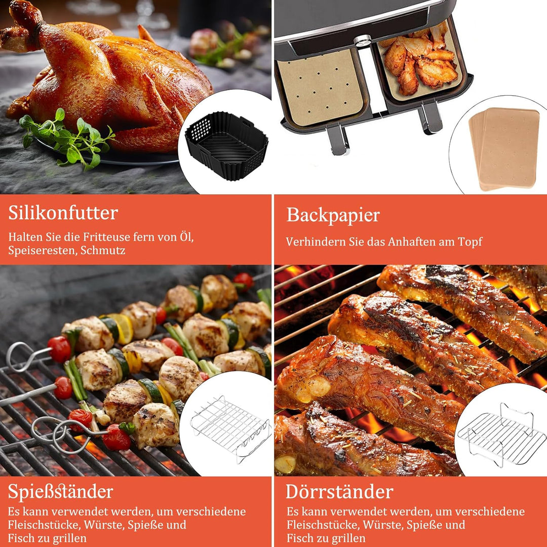 Heissluftfritteuse Zubehör Airfryer Zubehör für Ninja Foodi SL400EU AF400EU AF300EU, Air Fryer Acces
