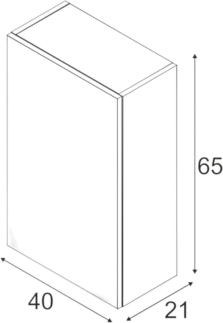 Dmora - Badezimmer-Wandschrank Lafayette, Säulenschrank für Badezimmer, Hängendes Schliessfach, Glän