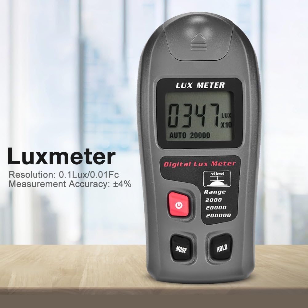 Automatischer digitaler Luxmeter, Luxmeter, für alle Lichtquellen, inklusive LED, Lichtbeleuchtung f