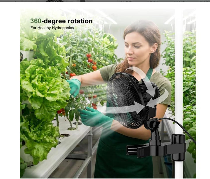 Grow Ventilator mit Clip EC-Motor, Grow Clip-Ventilator Klemmbar für Growzelt, 2 Geschwindigkeitsstu