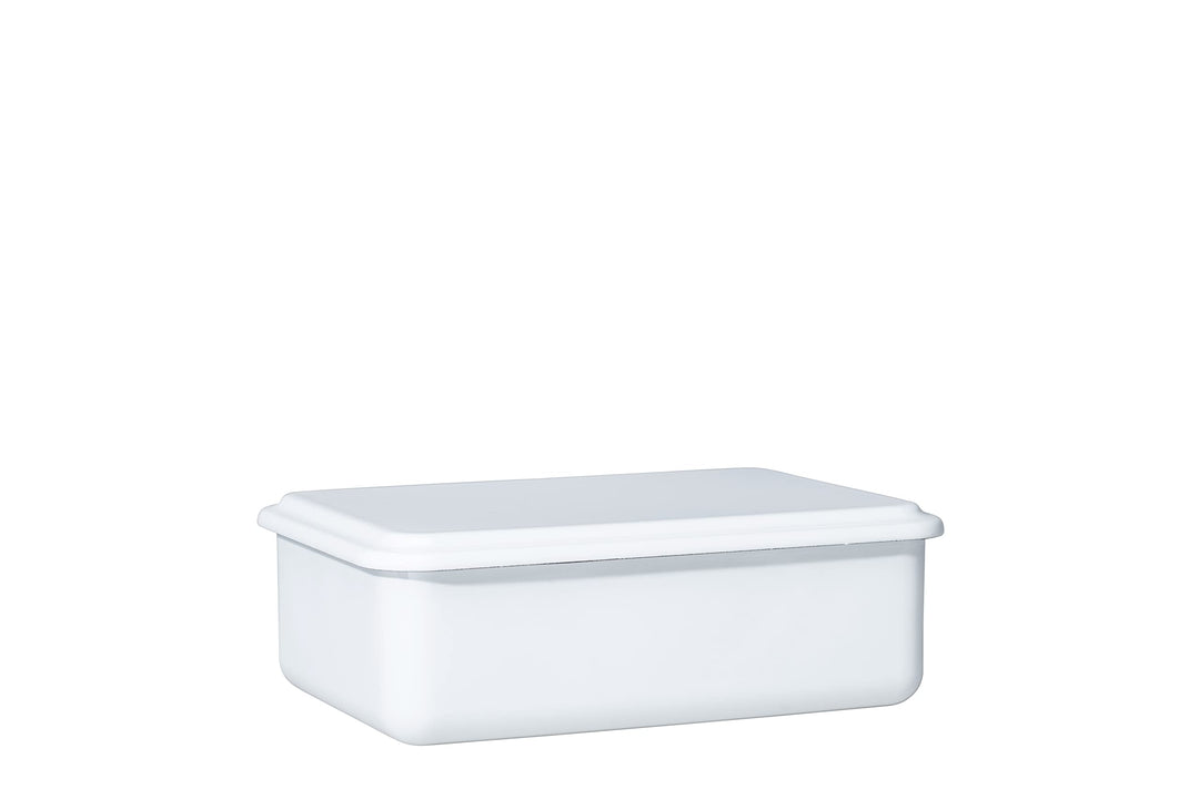 Riess, 0417-033, Vorratsbehälter mit Deckel, 23x15x7cm, Emaille, Design SERVE + STORE, WEISS, Gewich
