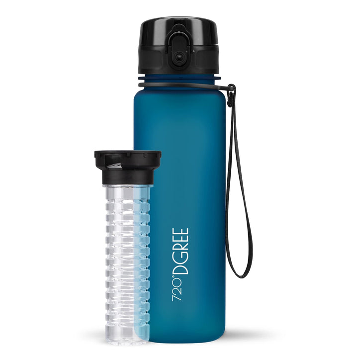 720°DGREE Trinkflasche “uberBottle“ 350ml, 500ml, 650ml, 1l softTouch +Früchtebehälter - Auslaufsich