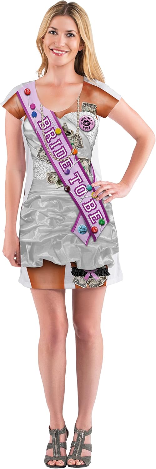 Boland 84249 - Fotorealistisches Kleid Bachelorette, Kostüme für Erwachsene