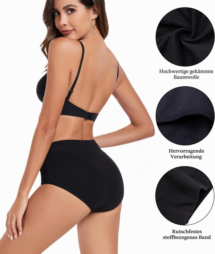 wirarpa Unterhosen Damen Baumwolle Unterwäsche Frauen Taillenslip Hohe Taille Slip 5er Pack S Dunkel