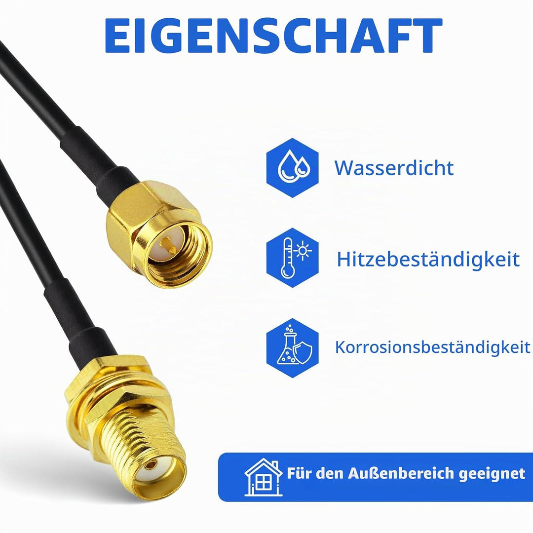 Superbat SMA Kabel WLAN Antenne verlängerungskabel 5m 2Stk:SMA-Stecker auf Buchse Kabel, Verlustarme