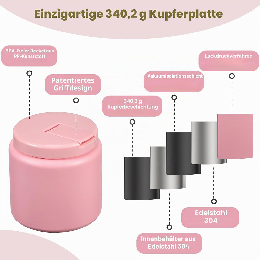 Itslife Thermobehälter für Essen 760ml, Thermo Lunchbox Kinder mit Schnallendeckel und Löffel, Warmh
