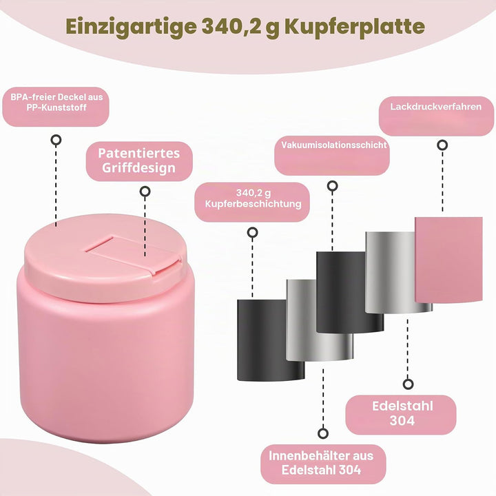 Itslife Thermobehälter für Essen 760ml, Thermo Lunchbox Kinder mit Schnallendeckel und Löffel, Warmh