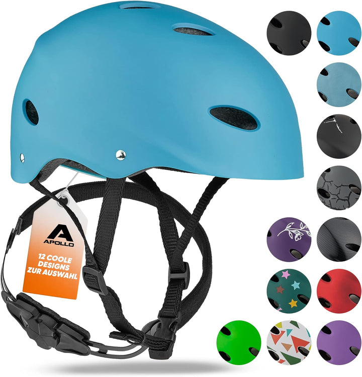 Apollo Skaterhelm Herren, Damen und Kinder | Kinderfahrradhelm | Verstellbar | Skateboard, Scooter,
