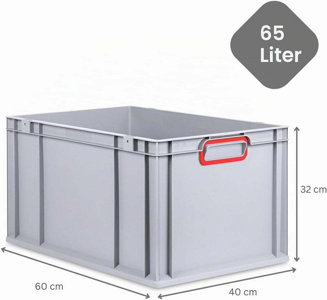 SuperSparSet 3x Eurobox NextGen Color mit Auflagedeckel &amp; Schiebeschnappverschlüsse, HxBxT 32x40x60c