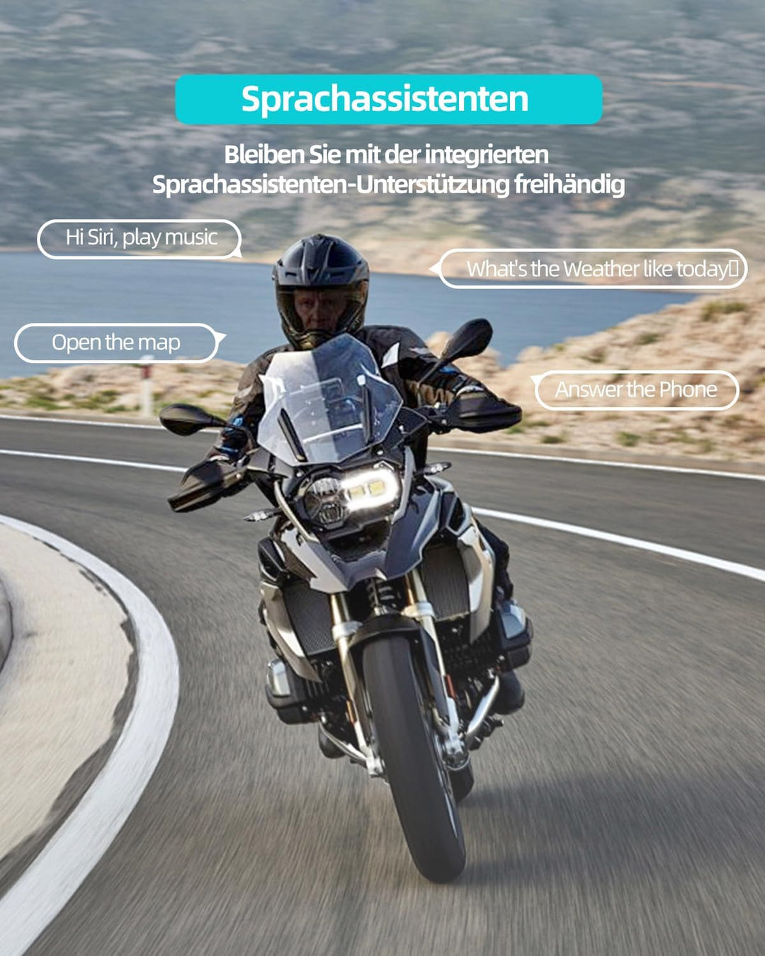 BLAISE V6 Plus Motorrad Bluetooth Headset, Helm Kommunikationssystem für 2 bis zu 6 Personen in Reic